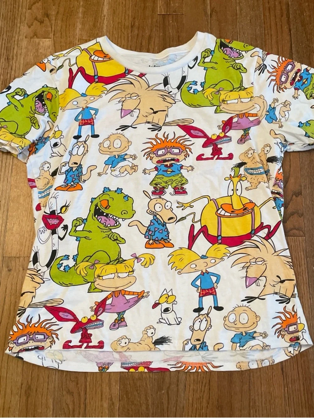 Nickelodeon 90s Nick Toons Graphic Tee - White with Multicolor Print - Picture 1 of 3